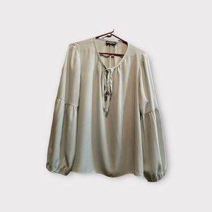 Designer blouse , blue/grey color size 12